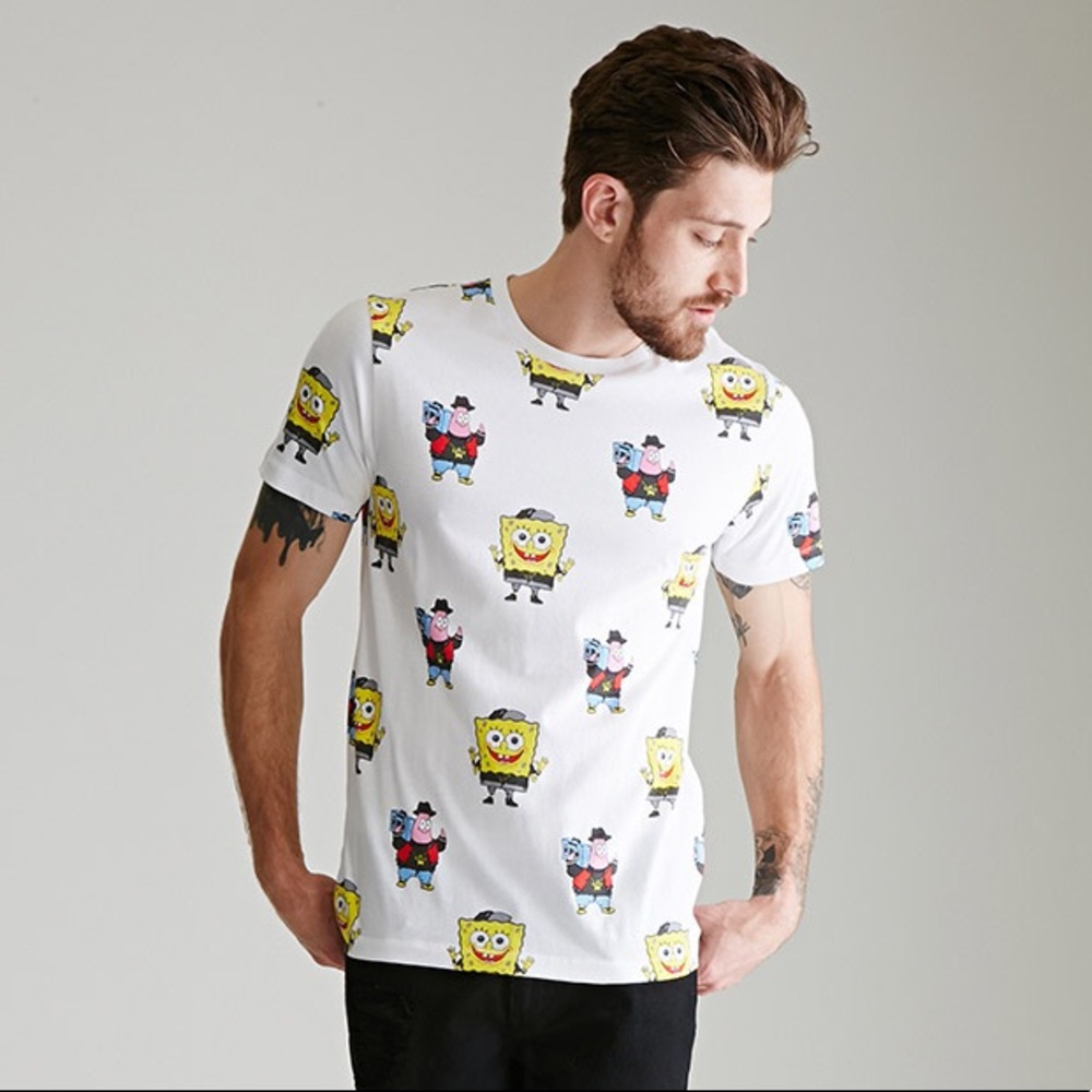 Forever 21 Mens Spongebob Tee Sz Medium